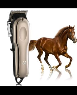 Ciphuoly Horse Clippers Cordless Quiet, Professional Livestock Clippers with 4 Guide Guards, Electric Rechargeable Cordless Grooming Clippers for Hors