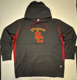 Pre Owned Excellent USC Trojans Nike Fit Hoodie Sweatshirt Pullover Embroidered Gray Cardinal Red Yellow Gold Men Size 2XL