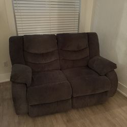 Dark Grey Recliner Loveseat