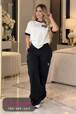 Miu Miu Two-Piece T-Shirt and Cargo Pants Set