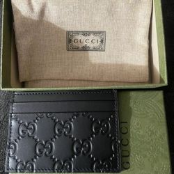 Gucci Black Wallet Monogram Cardholder Gucciama Slim GG Wallet NEW