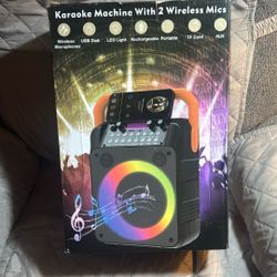 Karaoke Machine With 2 Wireless Mics 