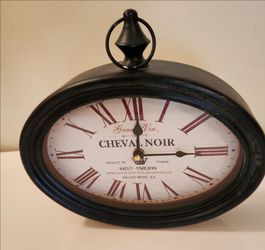 Cheval Noir Vintage-Style Oval Mantel Clock