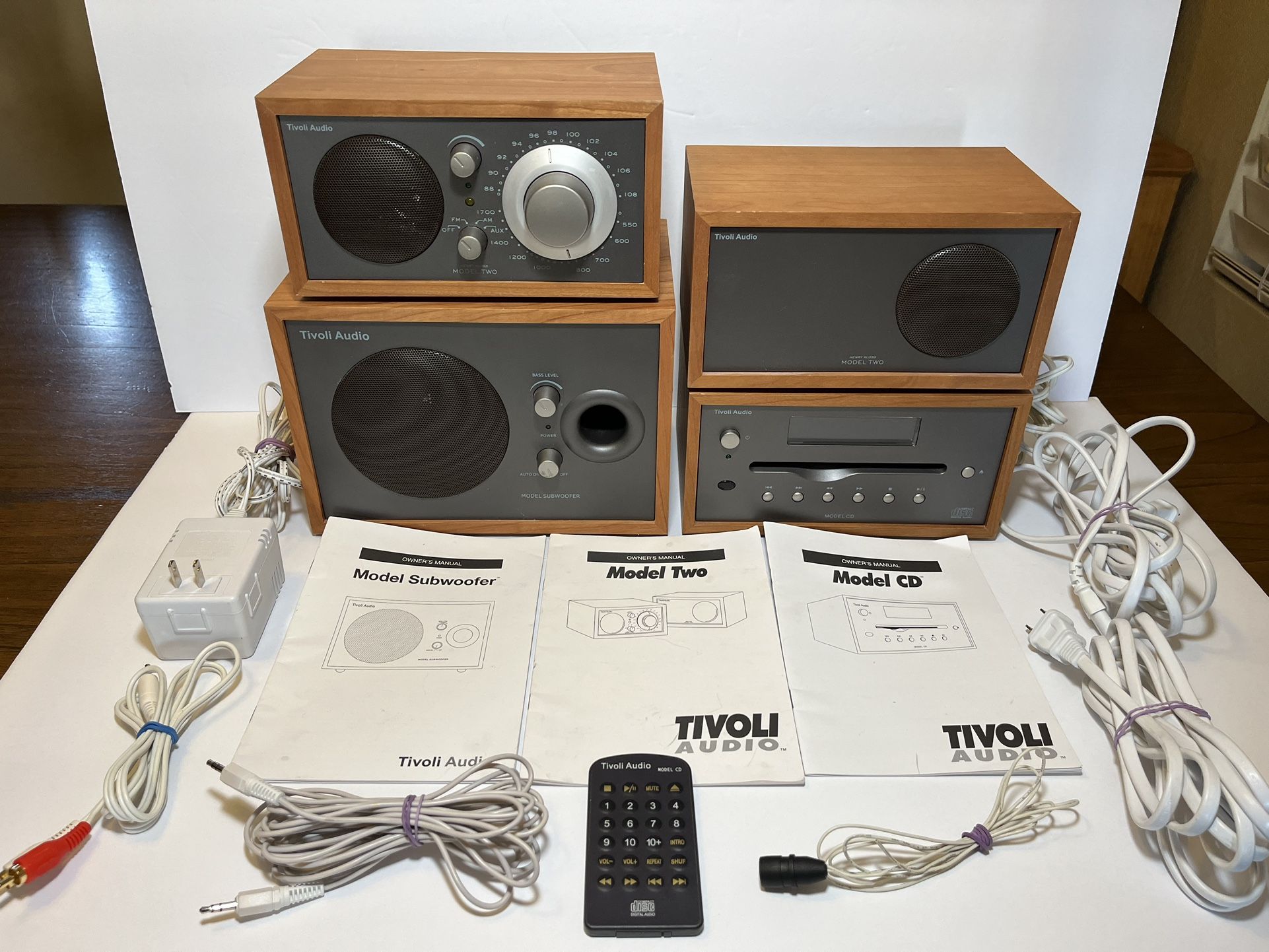 Tivoli Henry Kloss Audio Model Two, CD Player & Subwoofer W/ Manuals And Cords