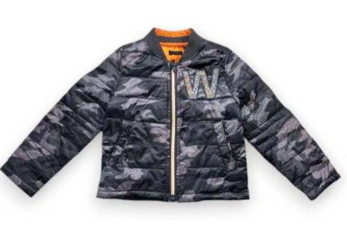 Ikks Camo Print Long Sleeve Zip Up Puffer Jacket Top  Kids Children's Size 10 coat