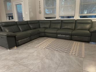 7-Piece Leather Electrical Reclining Modular Sectional