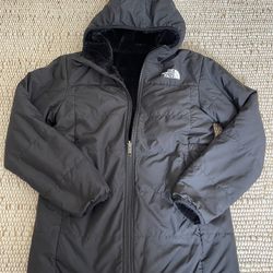 Girls Black Reversible Northface Jacket XL 14/16