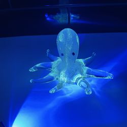 Vintage glowing hand blown octopus paperweight
