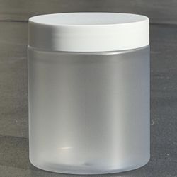 Translucent PET Jar 300 CC / straight sided with white Cap/Lid and protective seal, for manufactured products