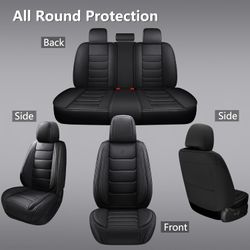 Universal Isen-CoverAuto Car Seat Covers * Full Set* PU Leather Black