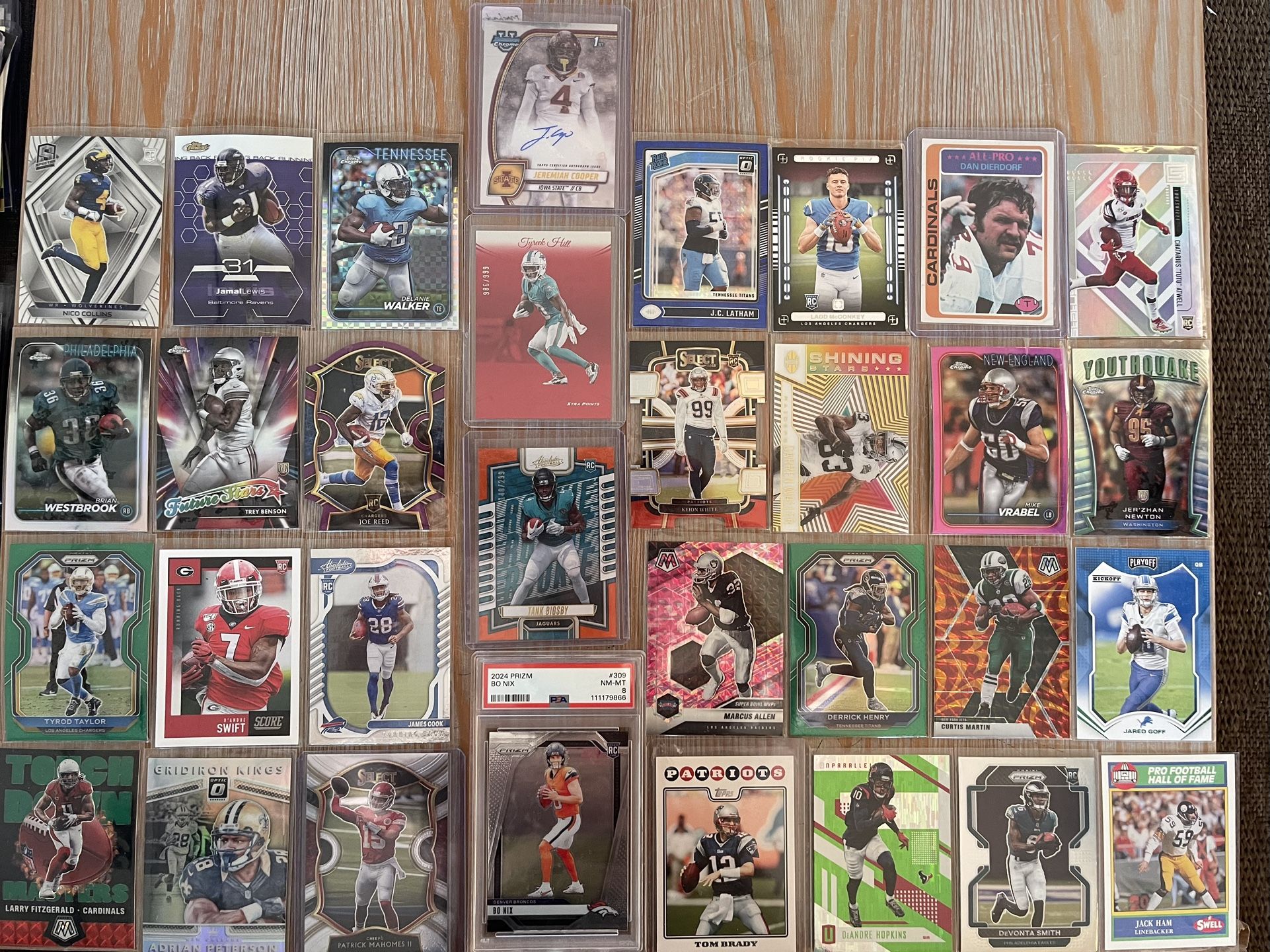 Football HOF and Star Lot (X63)—Nix, Sanders, Mahomes, Peterson, Brady, Allen, Henry, And More