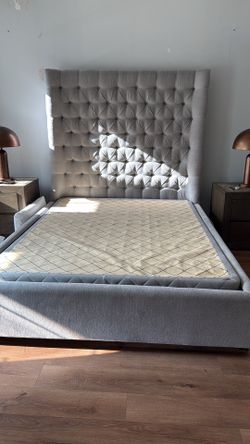 Queen - frame bed and mattress
