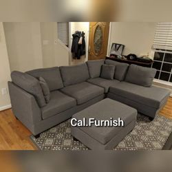 Sectional sofa set Living room couch with Ottoman