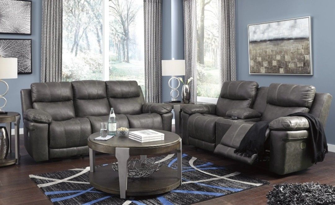 Erlangen Midnight Power Reclining Living Room Set