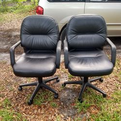 TWO NICE MATCHING ADJUSTABLE OFFICE CHAIRS 