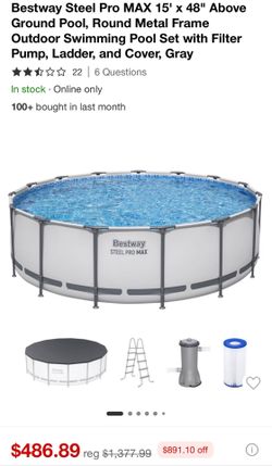 Bestway Steel Pro MAX 15’ x 48” Above Ground Pool Set