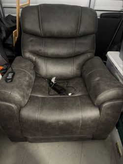 Morgan Hill Gray Power Recliner Chair with Remote