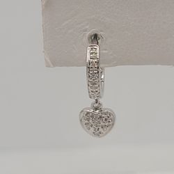 *NEW* 14k Gold Diamond Hoop Earrings With Hearts