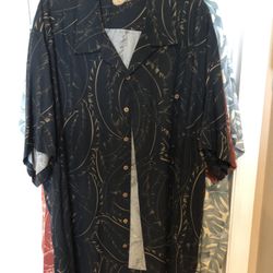 3 3xl Caribbean Button Down Shirts -  Silk