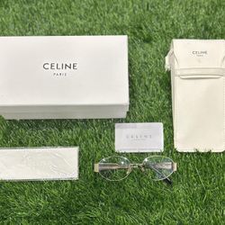 CELINE Women’s Silver and White Sunglasses 