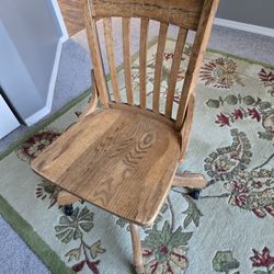 Antique Oak Office Chair 