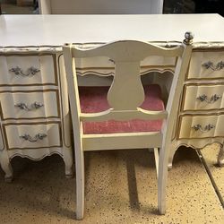 Vintage Childrens  Desk And Chair -Dixie