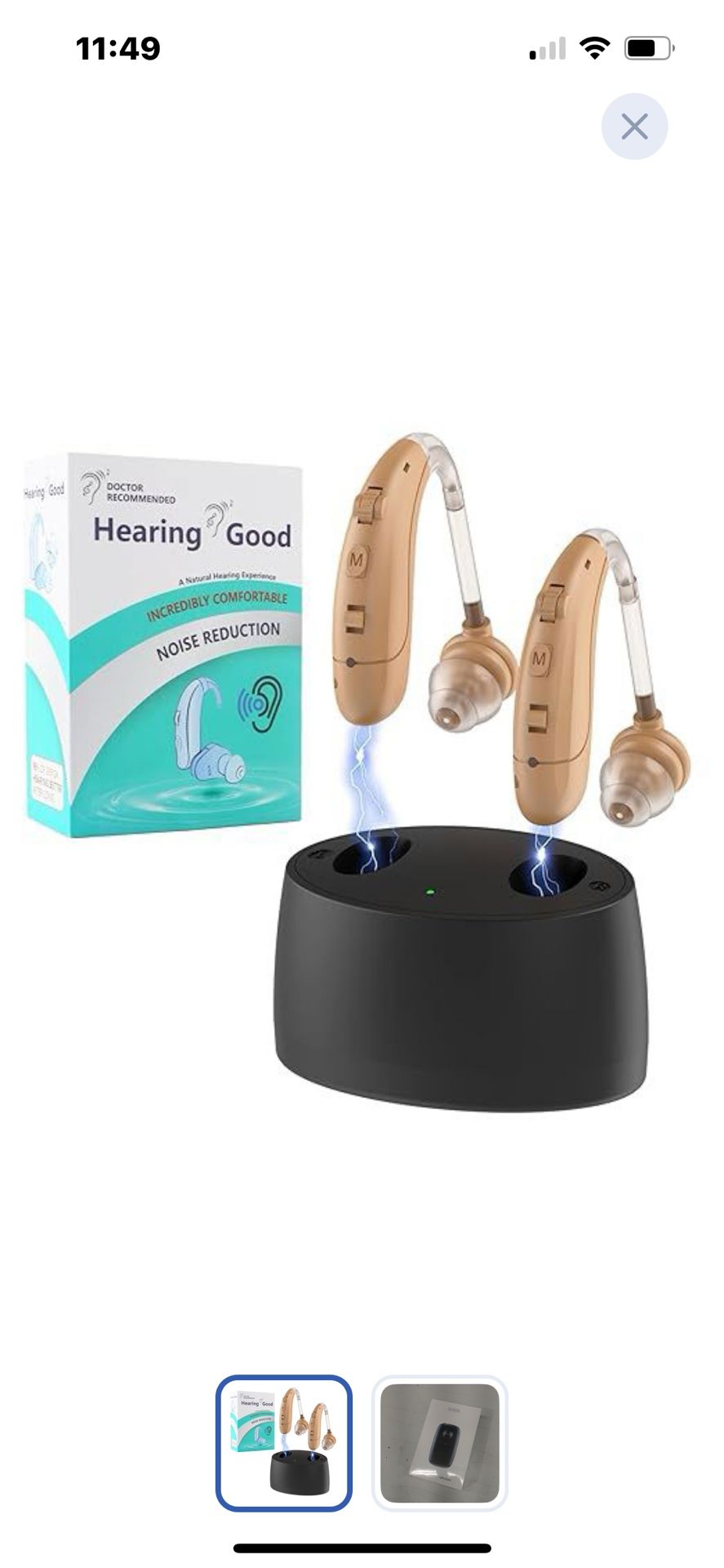 “New”Hearing AIDS (noise Cancellation/Tinnitus Relief/7 Channels/25 DB Sound Gain,rechargeable,volume Control Belt Clip)