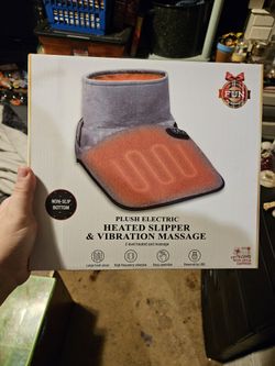 Plush Electronic Heated Slipper & Vibration Foot Massager
