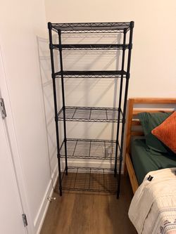 Black 6-Tier Wire Shelving Rack – Great Condition