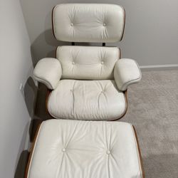 Eames Style Lounge Chair With Ottoman/ Real Leather ( Replica)