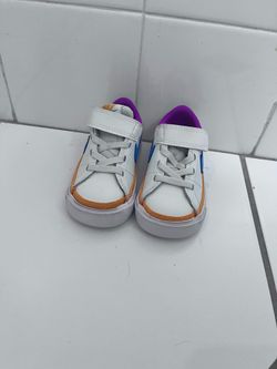 NEW Nike Court Legacy Toddler Sneakers - White/Blue/Orange (Size 5C)