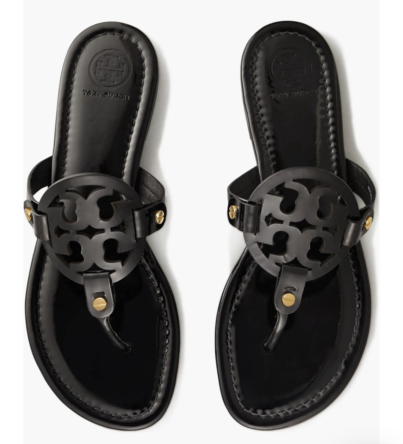 Tory Burch Miller Thong Sandal Sz 9 Natural Black