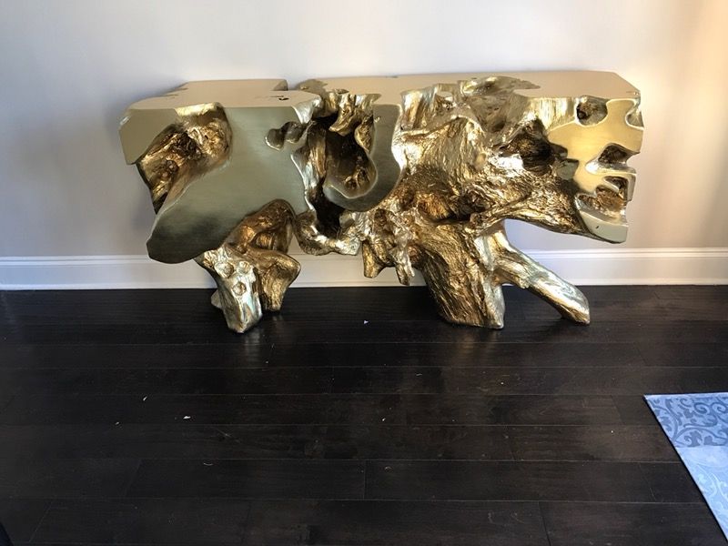 Z gallerie sequoia sale console table gold