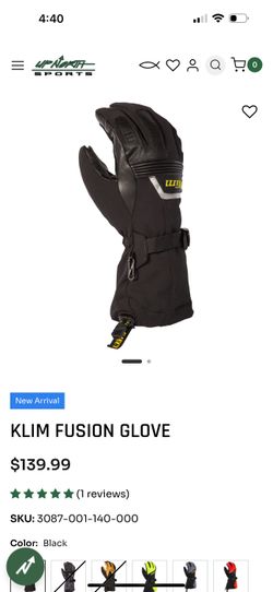Klim Winter Motorcycle Gloves – Insulated, Waterproof, Adjustable Strap  size S