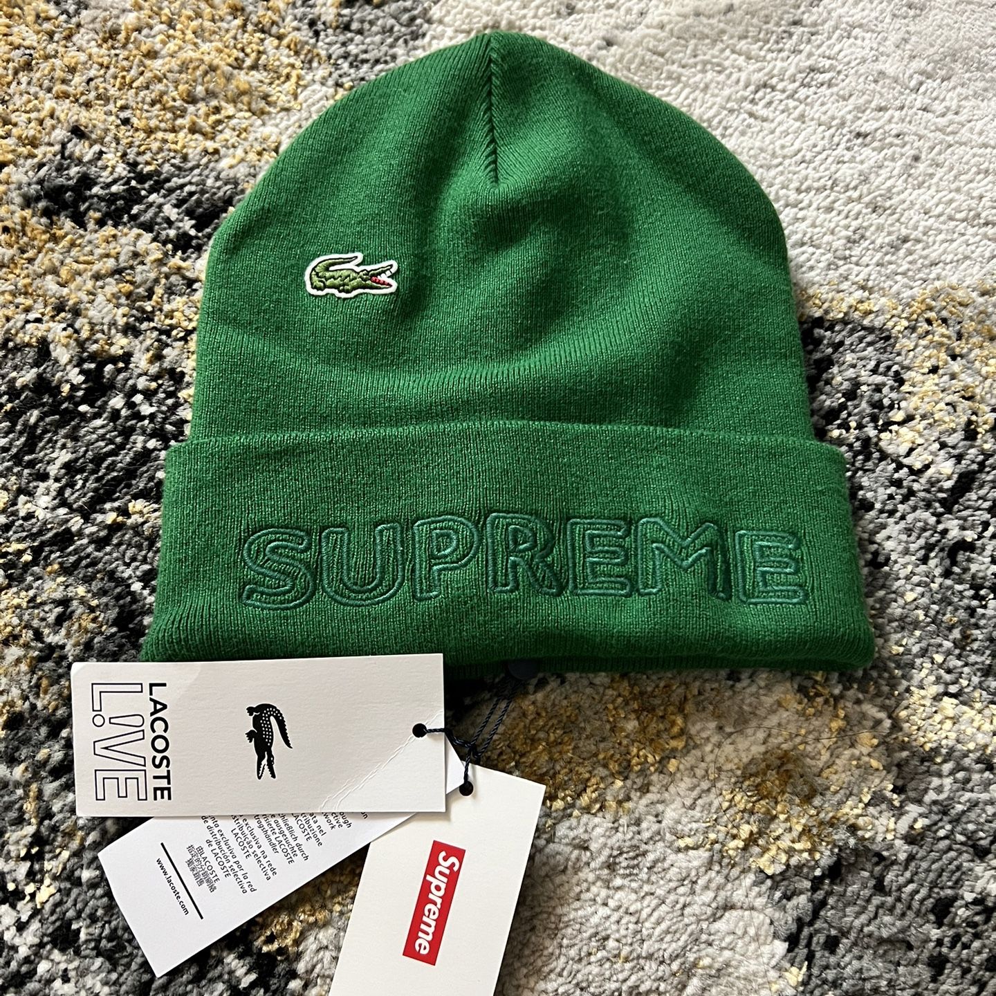 Supreme x cheap lacoste beanie