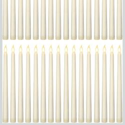 10 Inch Ivory Fake Candles Battery Operated  No Battery 