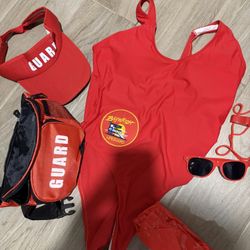 Baywatch, Pamela Anderson, Red Bathing Swim Suit Women Medium / Traje de Baño Chico 