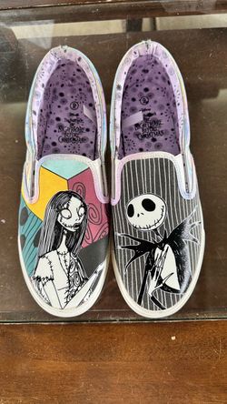 New Nightmare Before Christmas Jack And Sally Slip On Shoes Size 9