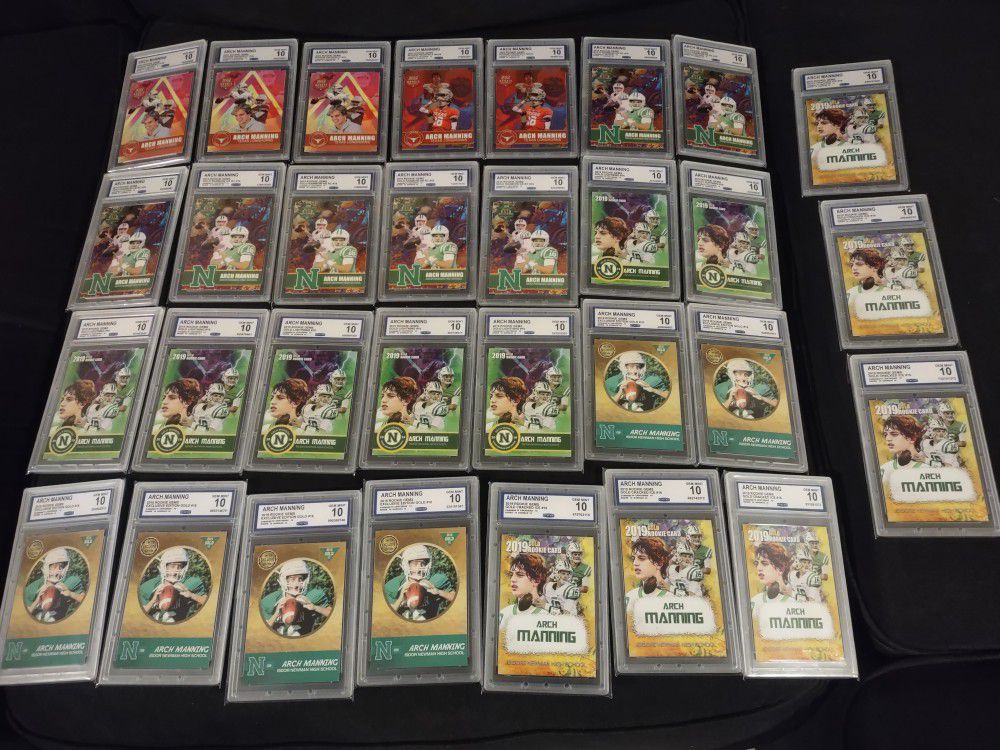 lot of (31) 2019-2022 All CCG 10 Gem Mint Arch Manning Promo Cards..