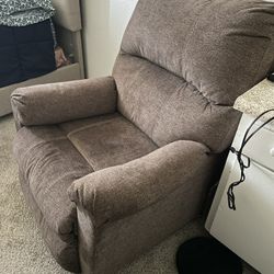 Brown Recliner (rocks And Leg Lift )