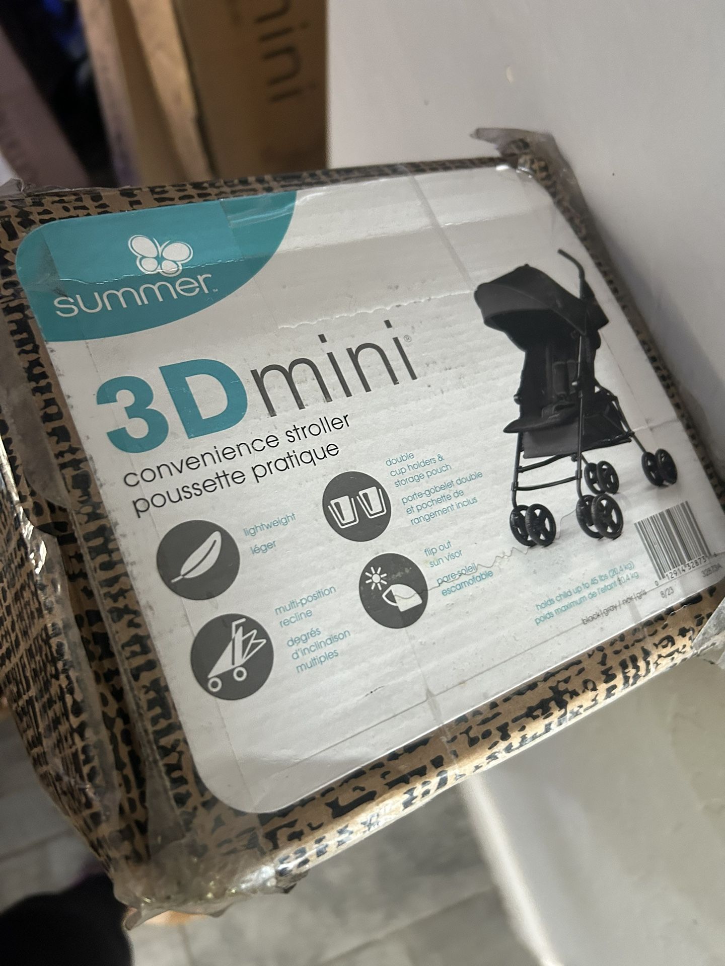 New In Box Stroller Black Color 3D Mini