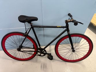 KOBE 55CM FIXED GEAR SINGLE SPEED BIKE BLACK RED WHEELS FIXIE