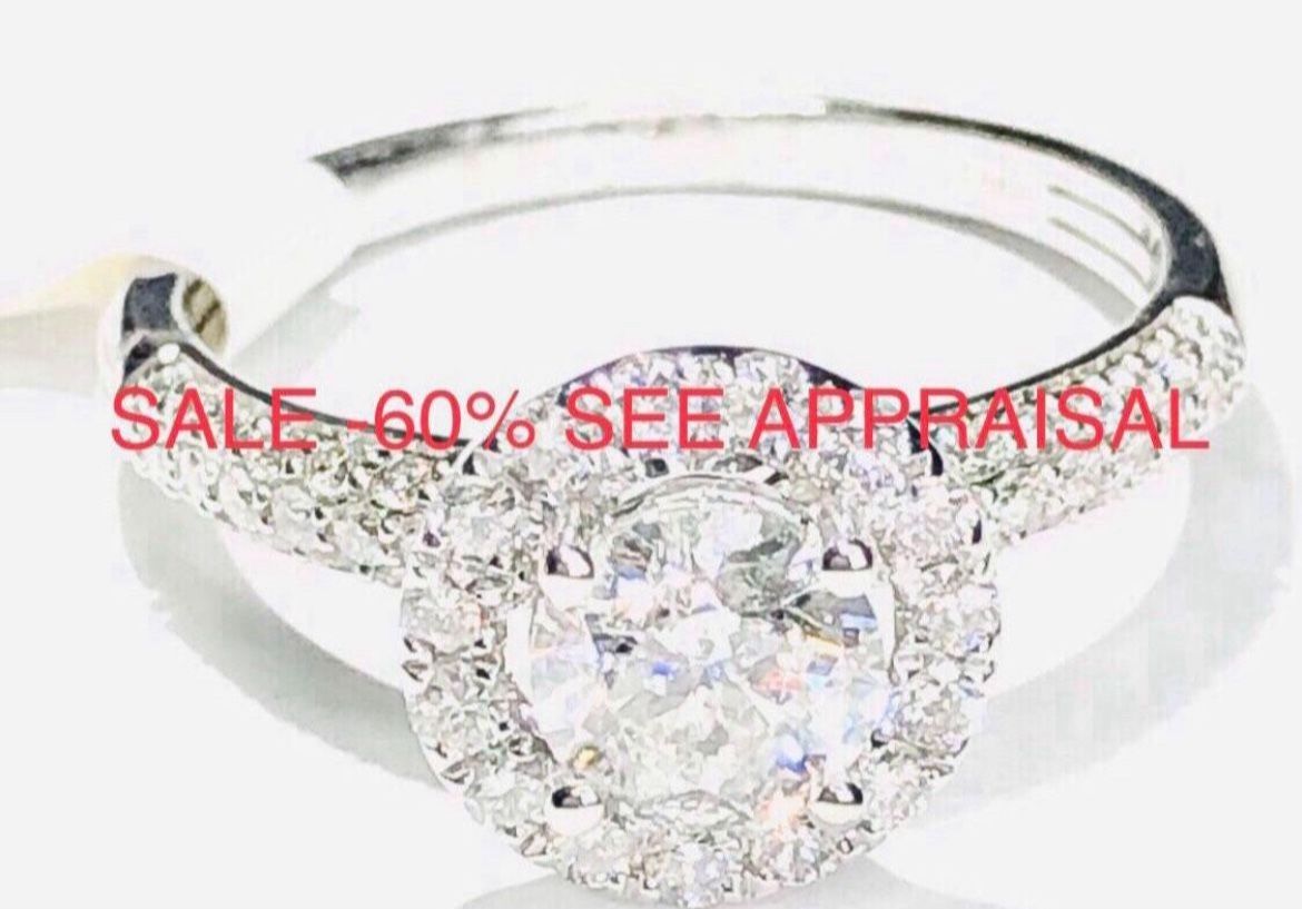 Diamond Ring Engagement NEW 1.12 CARATS NATURAL DIAMONDS π π SALE -70% FIND ANOTHER AT THIS PRICE ILL GIVE IT FOR $400 LESS!! SEE APPRAISAL
