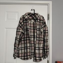 MAN Boohoo MAN Oversized Large Check Overshirt Light Pink Shacket Plaid