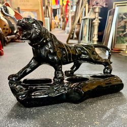 Vintage Attributed Royal Haeger Black Panther TV Lamp Planter MCM Ceramic 15”