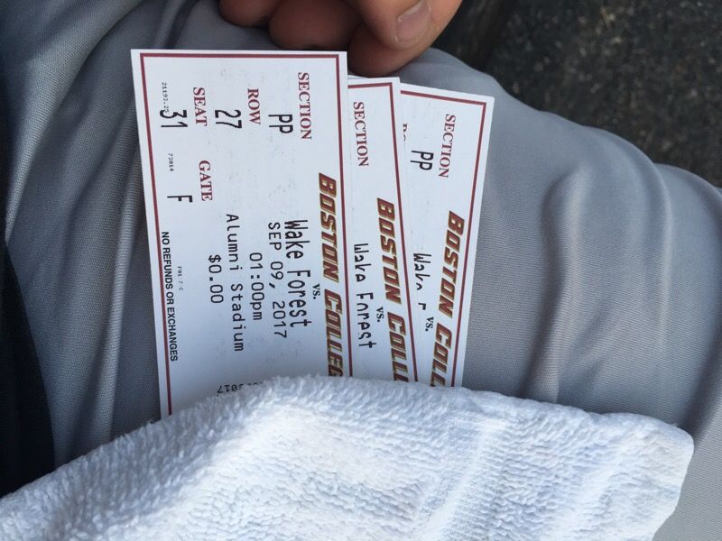 3 tickets BC vs Wake Forest