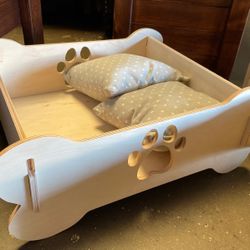 Doggy Bed With Storage And Food Drink Holder