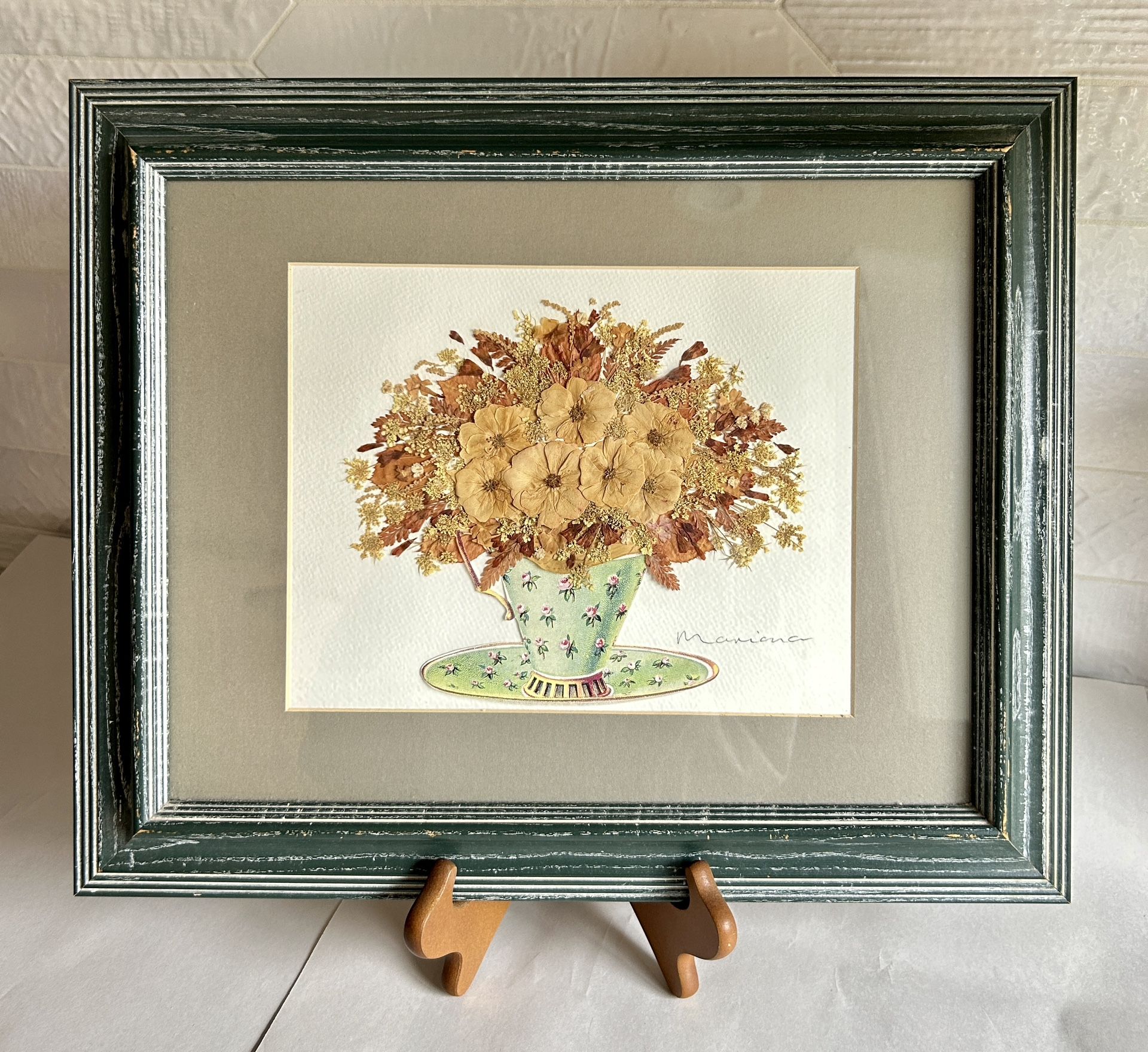 Framed And Signed Dried Flower Art