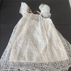 Lace Overlay Dress with Cap Sleeves