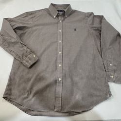 Men’s Ralph Lauren Checkered Button Down Shirt Size Large